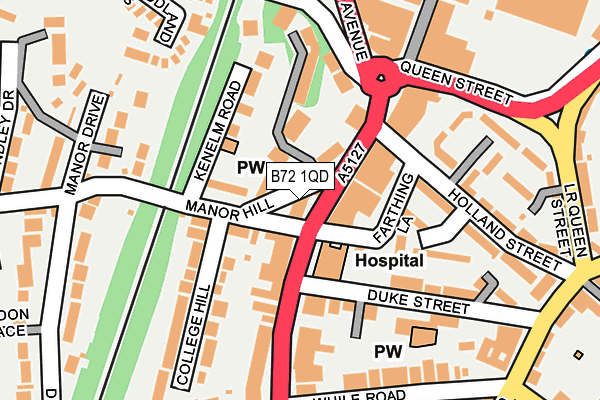 B72 1QD map - OS OpenMap – Local (Ordnance Survey)