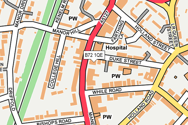 B72 1QE map - OS OpenMap – Local (Ordnance Survey)