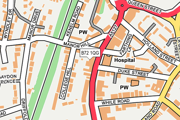 B72 1QG map - OS OpenMap – Local (Ordnance Survey)