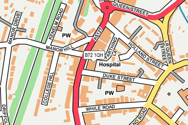 B72 1QH map - OS OpenMap – Local (Ordnance Survey)