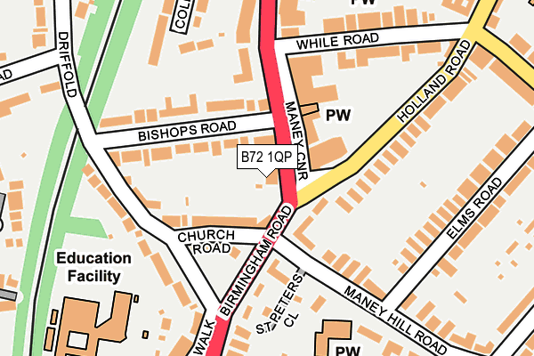 B72 1QP map - OS OpenMap – Local (Ordnance Survey)