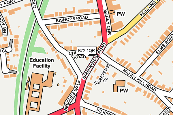 B72 1QR map - OS OpenMap – Local (Ordnance Survey)