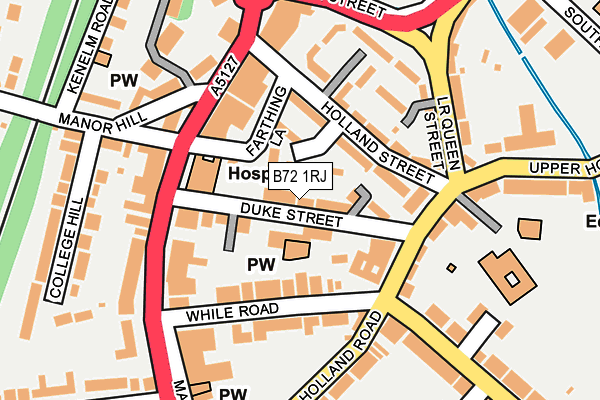 B72 1RJ map - OS OpenMap – Local (Ordnance Survey)