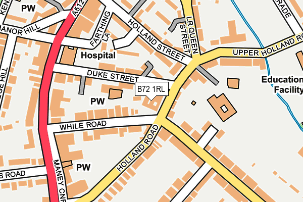B72 1RL map - OS OpenMap – Local (Ordnance Survey)