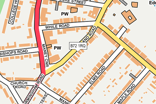B72 1RQ map - OS OpenMap – Local (Ordnance Survey)