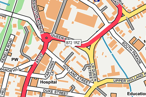 B72 1RZ map - OS OpenMap – Local (Ordnance Survey)