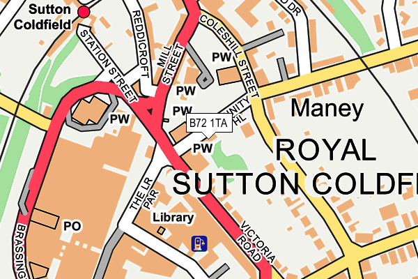 B72 1TA map - OS OpenMap – Local (Ordnance Survey)