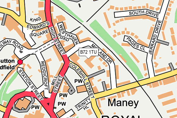 B72 1TU map - OS OpenMap – Local (Ordnance Survey)