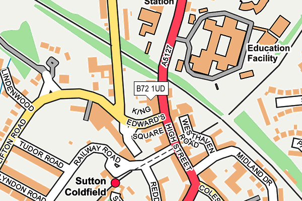 B72 1UD map - OS OpenMap – Local (Ordnance Survey)
