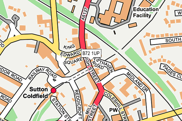 B72 1UP map - OS OpenMap – Local (Ordnance Survey)