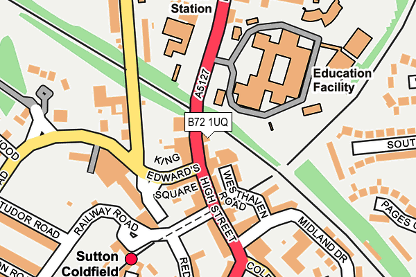 B72 1UQ map - OS OpenMap – Local (Ordnance Survey)