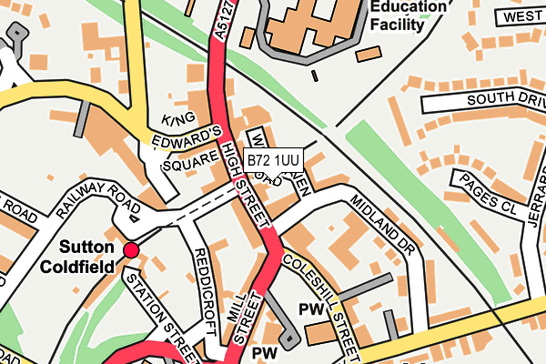 B72 1UU map - OS OpenMap – Local (Ordnance Survey)
