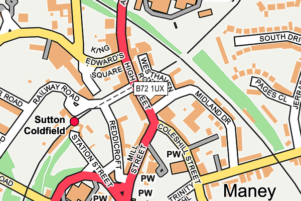 B72 1UX map - OS OpenMap – Local (Ordnance Survey)