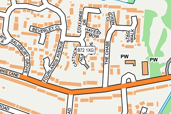 B72 1XG map - OS OpenMap – Local (Ordnance Survey)