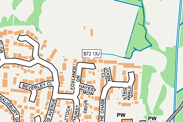 B72 1XJ map - OS OpenMap – Local (Ordnance Survey)