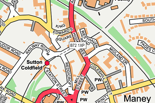B72 1XP map - OS OpenMap – Local (Ordnance Survey)