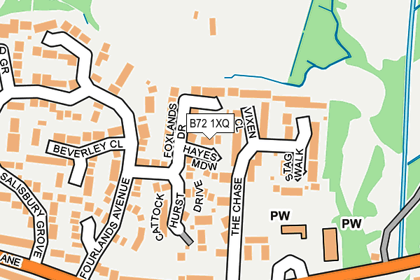 B72 1XQ map - OS OpenMap – Local (Ordnance Survey)