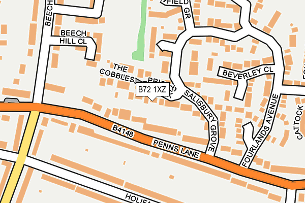 B72 1XZ map - OS OpenMap – Local (Ordnance Survey)