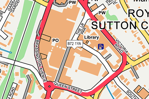 B72 1YA map - OS OpenMap – Local (Ordnance Survey)