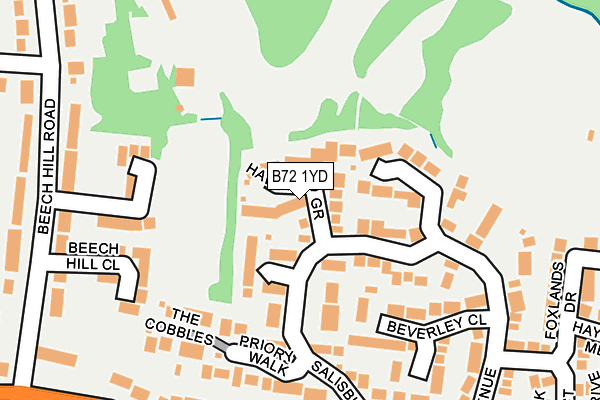 B72 1YD map - OS OpenMap – Local (Ordnance Survey)