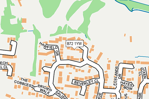 B72 1YW map - OS OpenMap – Local (Ordnance Survey)