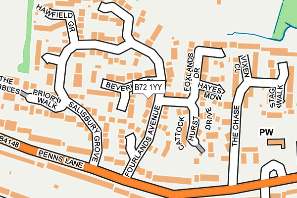 B72 1YY map - OS OpenMap – Local (Ordnance Survey)
