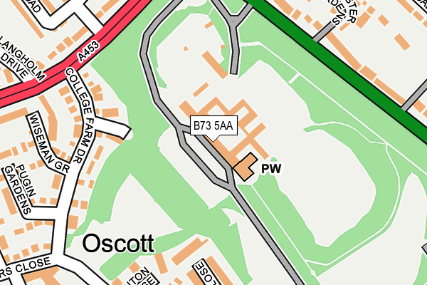 B73 5AA map - OS OpenMap – Local (Ordnance Survey)