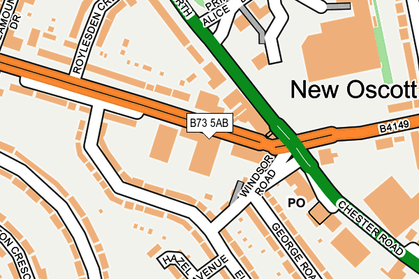 B73 5AB map - OS OpenMap – Local (Ordnance Survey)