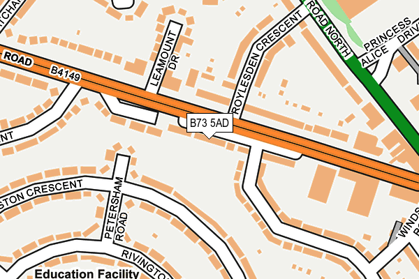 B73 5AD map - OS OpenMap – Local (Ordnance Survey)