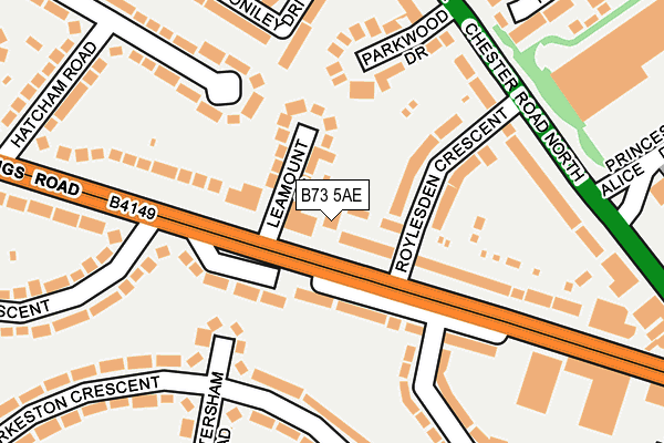 B73 5AE map - OS OpenMap – Local (Ordnance Survey)