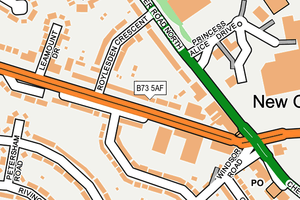 B73 5AF map - OS OpenMap – Local (Ordnance Survey)