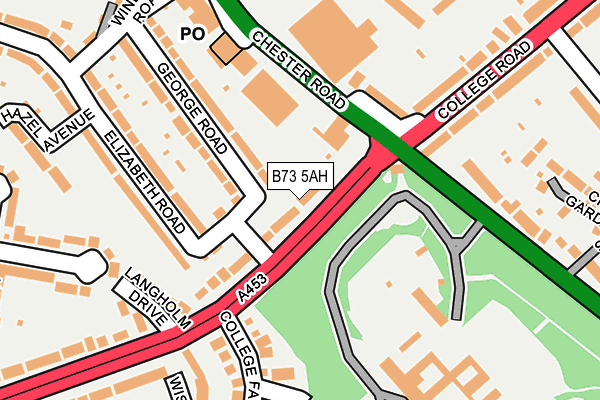B73 5AH map - OS OpenMap – Local (Ordnance Survey)
