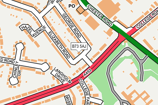 B73 5AJ map - OS OpenMap – Local (Ordnance Survey)