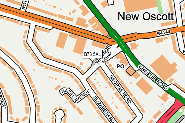 B73 5AL map - OS OpenMap – Local (Ordnance Survey)