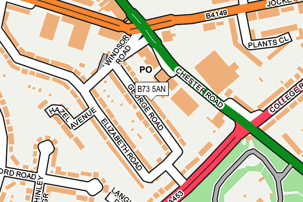 B73 5AN map - OS OpenMap – Local (Ordnance Survey)