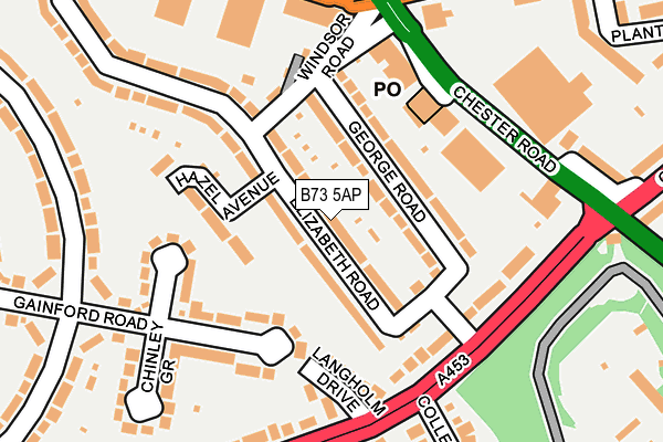 B73 5AP map - OS OpenMap – Local (Ordnance Survey)