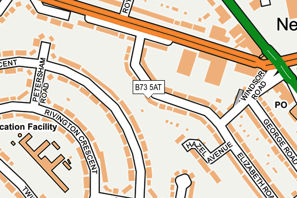 B73 5AT map - OS OpenMap – Local (Ordnance Survey)