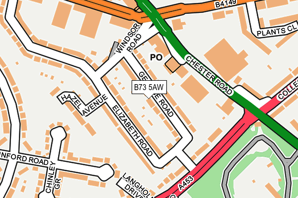 B73 5AW map - OS OpenMap – Local (Ordnance Survey)