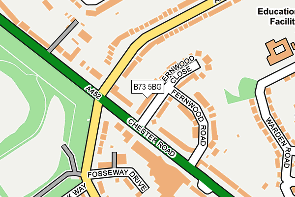 B73 5BG map - OS OpenMap – Local (Ordnance Survey)