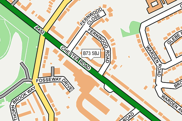 B73 5BJ map - OS OpenMap – Local (Ordnance Survey)