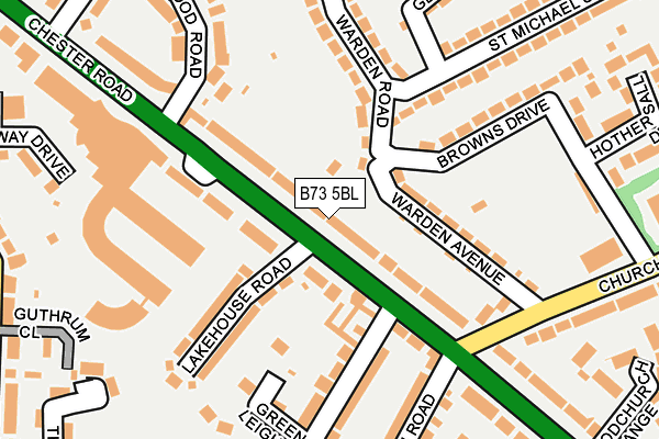 B73 5BL map - OS OpenMap – Local (Ordnance Survey)