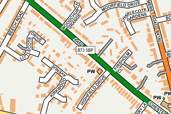 B73 5BP map - OS OpenMap – Local (Ordnance Survey)