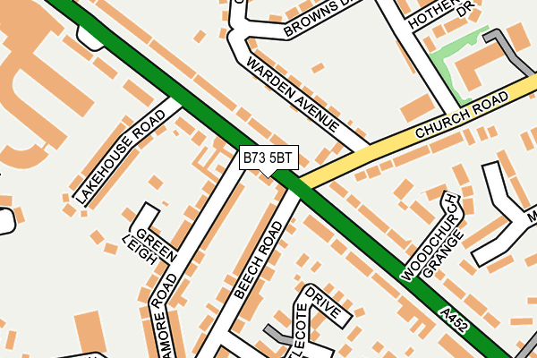 B73 5BT map - OS OpenMap – Local (Ordnance Survey)
