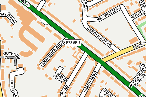 B73 5BU map - OS OpenMap – Local (Ordnance Survey)