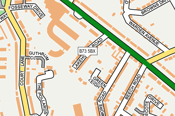 B73 5BX map - OS OpenMap – Local (Ordnance Survey)