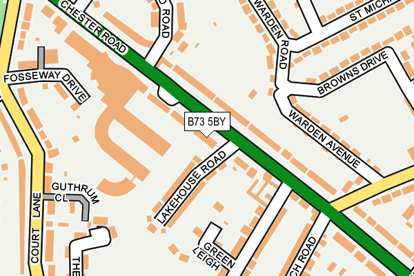 B73 5BY map - OS OpenMap – Local (Ordnance Survey)