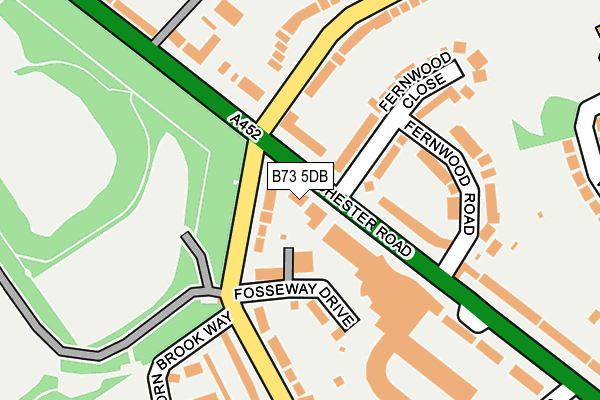 B73 5DB map - OS OpenMap – Local (Ordnance Survey)