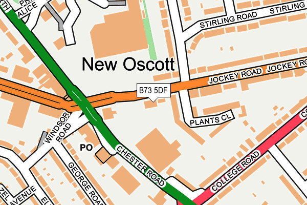 B73 5DF map - OS OpenMap – Local (Ordnance Survey)