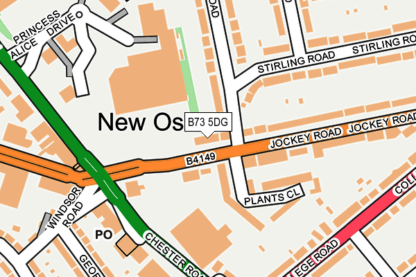 B73 5DG map - OS OpenMap – Local (Ordnance Survey)