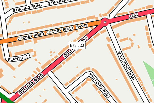 B73 5DJ map - OS OpenMap – Local (Ordnance Survey)